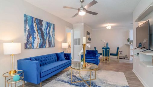 living room at Park at Arlington located in Covington, GA